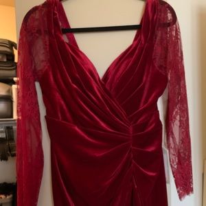Wine Velvet evening dress